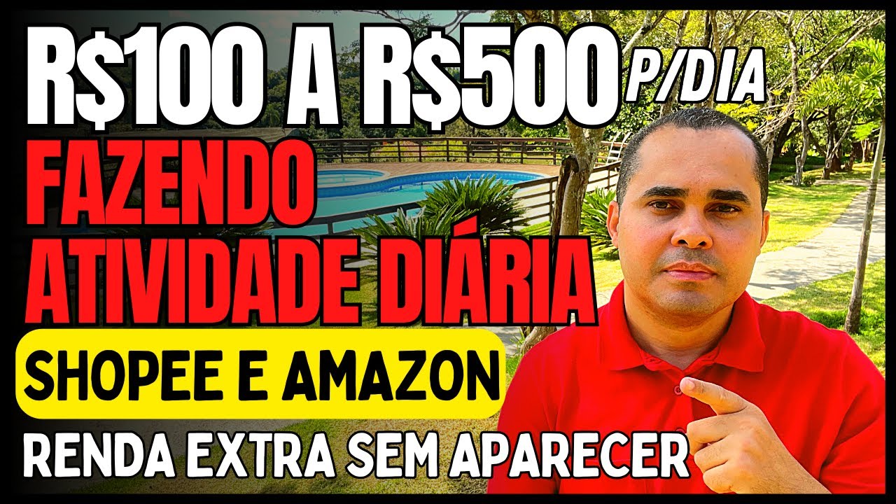Isso gera de R$100,00 a R$500,00 por dia de RENDA EXTRA na Shopee e Amazon sem INVESTIR EM ESTOQUE