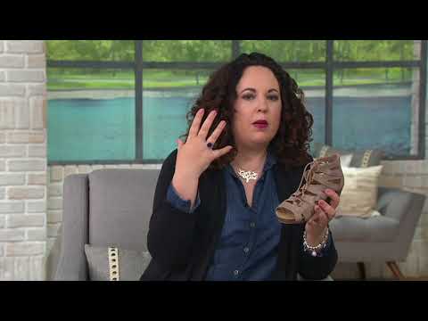 Earth Origins Leather Lace-up Wedges - Harley on QVC