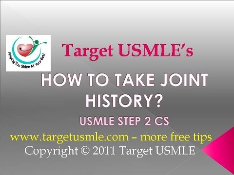 USMLE Step 2 CS- Joint History 🩺