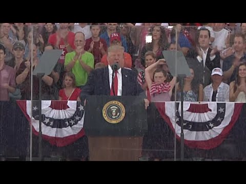 President Donald Trump celebrated America as "the most exceptional nation in the history of the world" in a Fourth of July commemoration before a soggy, cheering crowd of spectators. He spoke on the grounds of the Lincoln Memorial Thursday. (July 4)