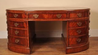 Mahogany Victorian Partners Desk Oval Desks