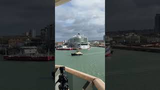 Sailing past Britains biggest ever cruise ship!