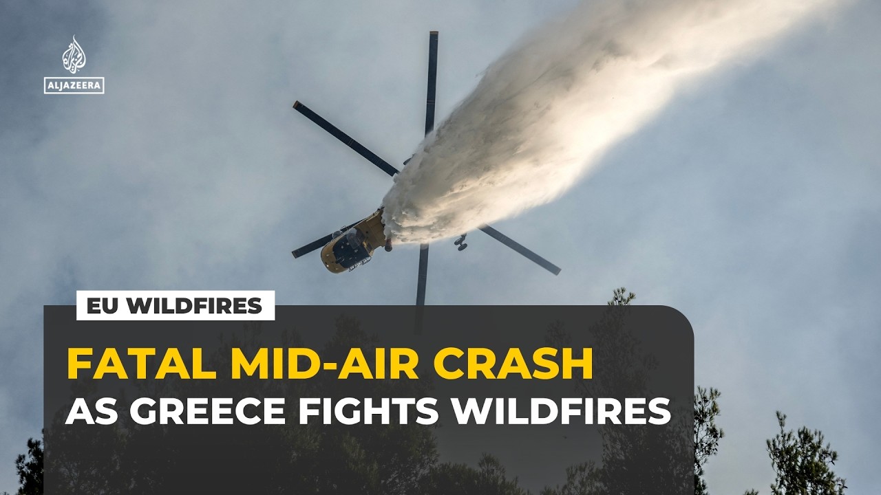 Two firefighting helicopters crash while Greece fights coastal wildfires
