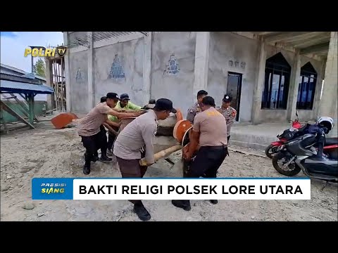 POLSEK LORE UTARA MENBANTU PEMBANGUNAN MASJID AL-AMIN DESA WUASA POSO