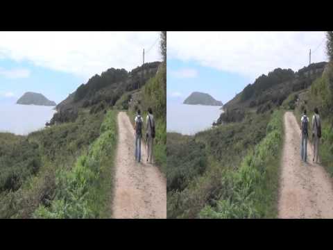 Isla de Ons en las islas Cíes de Pontevedra en 3D anaglífico