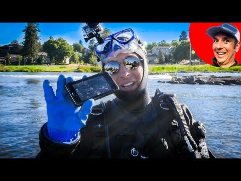 Found 3 Credit Cards w/Lost iPhone while River Treasure Hunting (Scuba Diving) Video