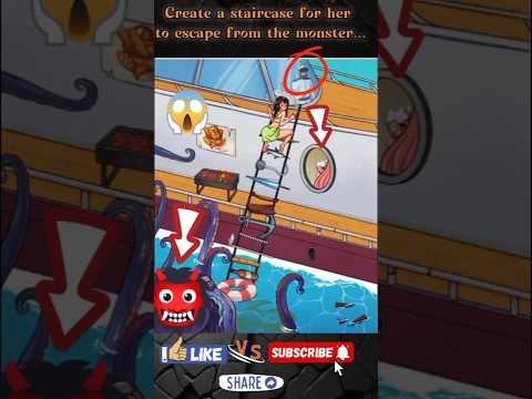 Create a staircase for her to escape from the monster...😱👹🤢#games #gaming #gameplay