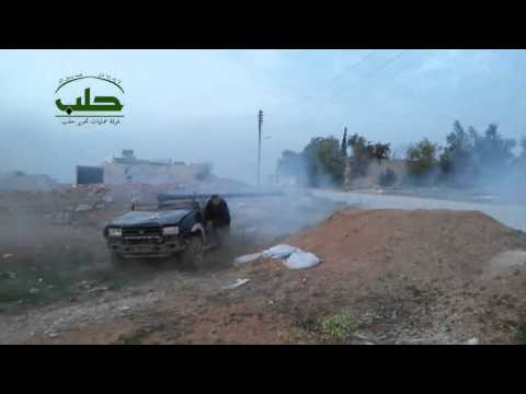 استهداف تحصينات قوات النظام في بلدة خان طومان بواسطة مدفع 106 من قبل غرفة عمليات تحرير حلب