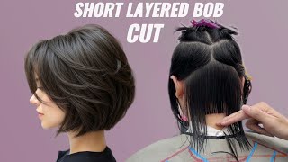 Wolf Hair to Short Layers Bob | Professional Short Layered Bob Haircut Tutorial (Step-by-Step)