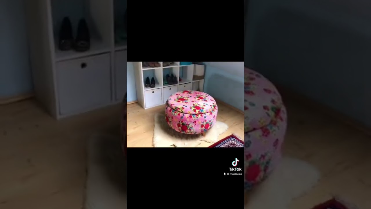 #shorts eko DIY pufa ze schowkiem z opony 🌿🦋🌸