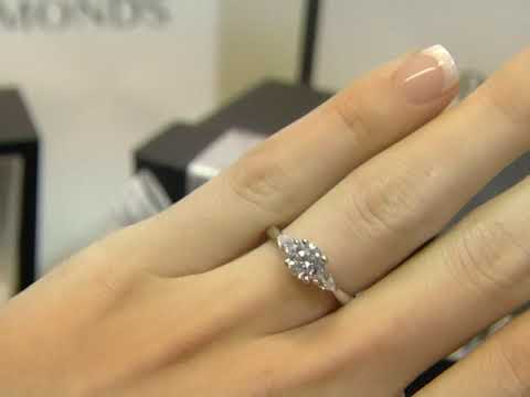 TR1078 1.05ct Three Stone Diamond Engagement Ring