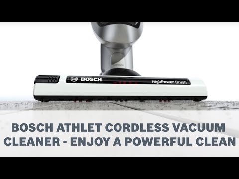 Įkraunamasis dulkių siurblys Bosch Athlet 20Vmax BCH85N, Mėlynas video