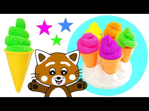 Pukkins gör roliga glassar - Lär dig färger med Play Doh - Lek med oss