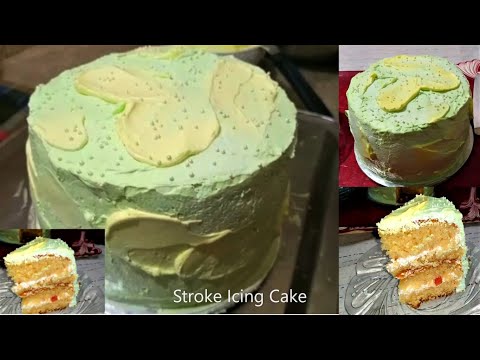 Easy Icing Cake recipe || Stroke Decorative Icing Cake || No Oven No Beater || Sarwat's Kitchen🎂🍰