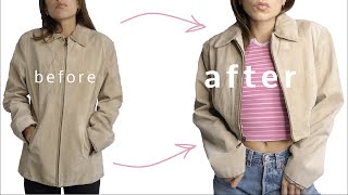 How to Crop a Leather Jacket - Sewing Tutorial