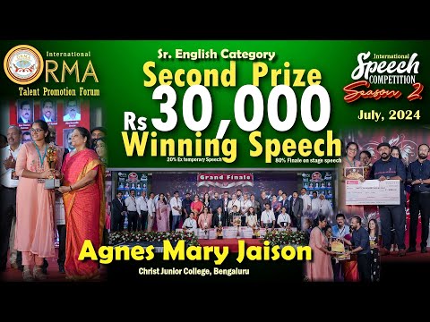 Season 2 Sr Eng 2nd Prize  Speech 1 -  Agnes Mary Jaison