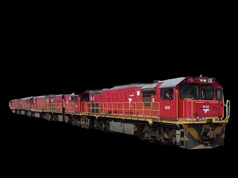 Five Transnet Class 39GM-EMDs with 100 coal wagons