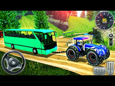 Chained Tractor Bus Towing Duty Simulator - Offroad Rescue Vechies Driver - Android GamePlay