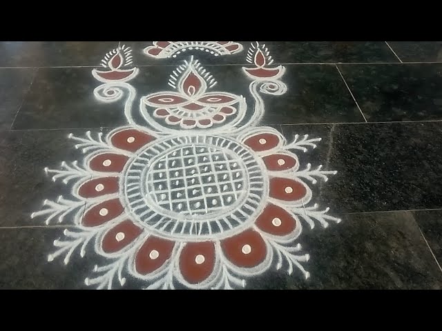Easy muggulu rangoli design for kathigai month