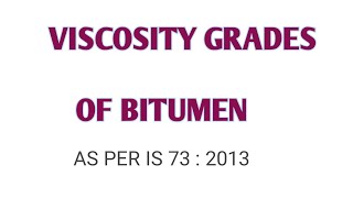 Viscosity Grades Of Bitumen and there suitability #VG10 #VG20 #VG30 #VG40