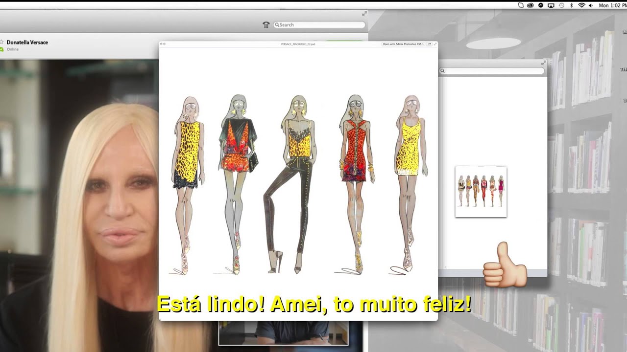 Donatella Versace po skypu s Riachuelo