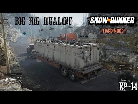 Hauling The Construction Rig Semi Trailer And Oil Rig Drill SnowRunner Hard Mode Ep 14