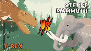 T-Rex vs Steppe Mammoth | Dinosaurs vs Ice Age Animals [S1] | Dino Animation