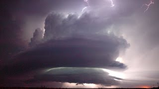 Supercell and Nighttime Tornado near Dora, NM