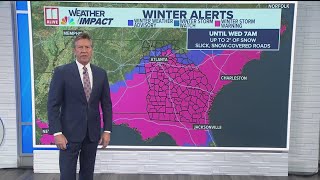 Latest information as Winter Storm Warning expanded for metro Atlanta