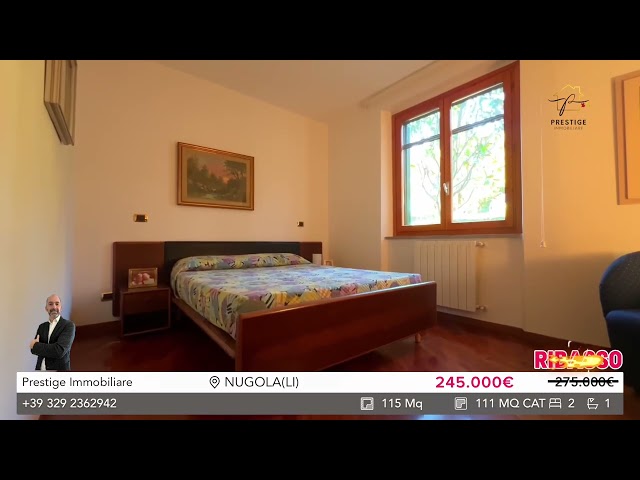 NUGOLA (LI): APPARTAMENTO IN BIFAMILIARE CON 2 CAMERE, GARAGE E 115 MQ DI GIARDINO