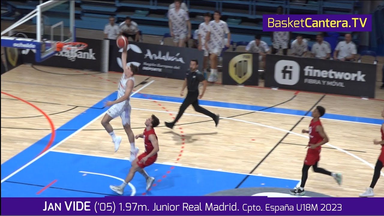 JAN VIDE ('05) 1.97m. junior Real Madrid. Cpto. España U18M (Huelva 2023) #BasketCantera.TV