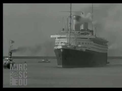 Ss Bremen ship blowing its horn
