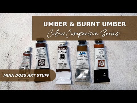 Raw/Burnt Umber Watercolours - Colour Comparison Series - Mina Does Art Stuff