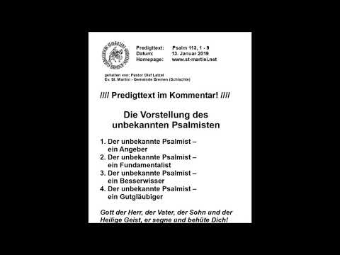 January 13, 2019 - The introduction of the unknown psalmist