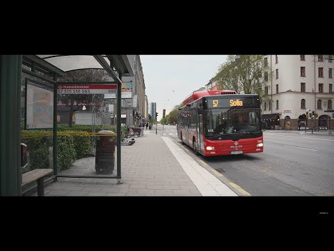 Sweden, Stockholm, bus 57 ride from Stadsbiblioteket to Krukmakargatan
