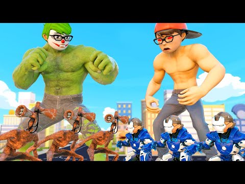 Nick Gym Fight With Zombie Army to Protect City | Scary Teacher Unicorn 2025