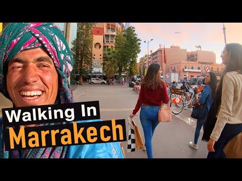 Walking Tour of Modern Marrakech — Morocco Africa Video Walk 🇲🇦
