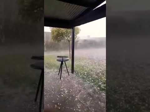 Storm with hail hit this in Alcira Gigena, province of Córdoba, Argentina 🇦🇷#storm #argentina