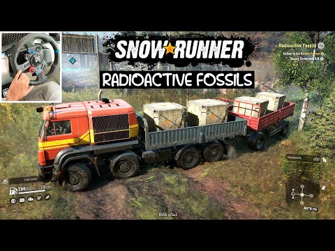 Radioactive Fossils Delivery - Part 2 | SnowRunner Gameplay on logitech G29