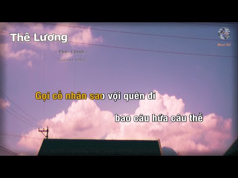 THÊ LƯƠNG - PHÚC CHINH (Guitar beat solo karaoke), Bản Chậm Hạ Tone | Muối SV