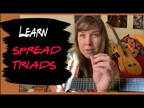 Spread triads or Open-voiced Triads On Guitar - Play through all keys - Intermediate Guitar Lesson