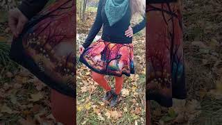 Dámská půlkolová sukně úplet Kouzelný les, vel. S/L