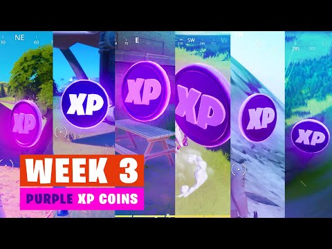 PURPLE XP Coin Locations (6/6) Week 3 in Fortnite