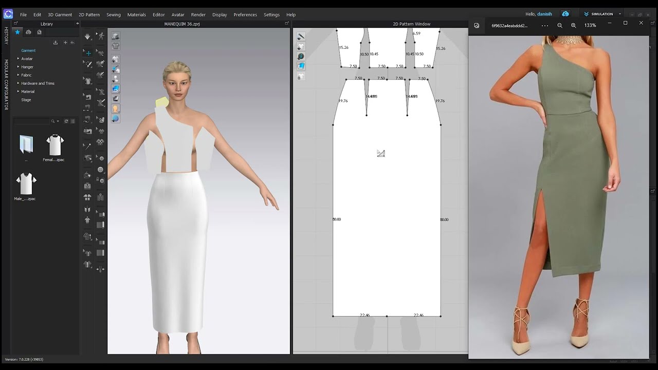 MOLDE VESTIDO INSPIRAÇÃO PASSO A PASSO NO MOLDE BASE TESTADO NO #CLO3D #clo3ddesigner #clo3dusers