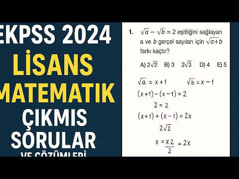 🙋2024 E-KPSS LİSANS MATEMATİK ÇIKMIŞ SORULAR VE ÇÖZÜMLERİ 👍
