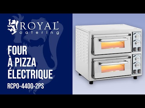 Vidéo - Four à pizza électrique - 2 chambres - 4400 W - Ø 35 cm - pierre réfractaire - Royal Catering