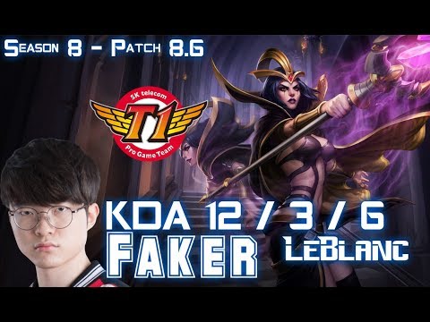 SKT T1 Faker LEBLANC vs TALIYAH Mid - Patch 8.6 KR Ranked
