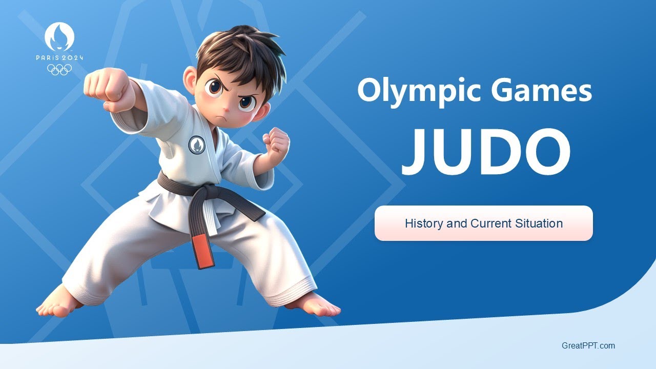 Olympics Judo Presention Free PowerPoint Template by GreatPPT.com
