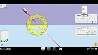 PHYSICS LAB -  Simulation bending light from Phet.