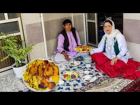 Cooking special dish for Iranian  Parties and weddings/ barberry with rice and chicken/Zereshkplo